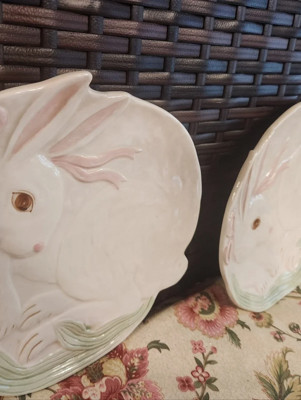 3 TAKAHASHI Hand Painted Bunny Rabbit Shape Vtg 8